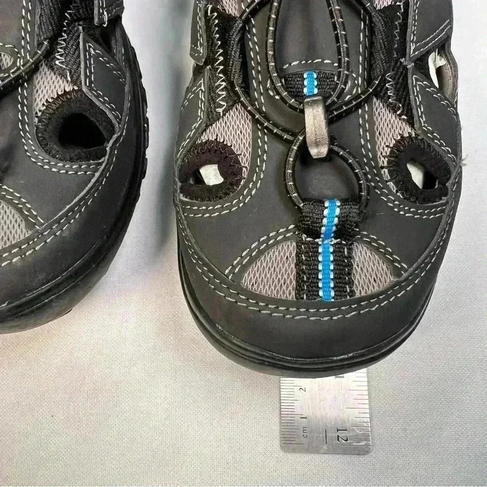 J Murphy Men 8 Black Leather Casual Sport Water Sandals Fisherman Hiking Shoes - Picture 9 of 13